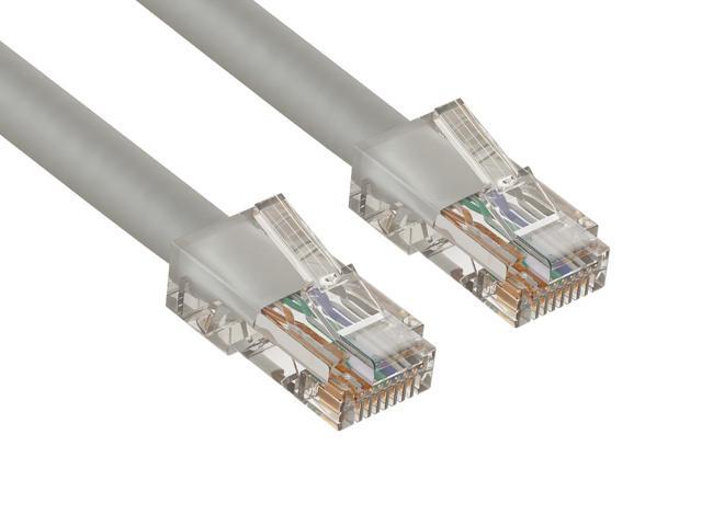 Cable Leader 100ft Cat5e Non-Booted Ethernet Cable / LAN Patch Cable, 1 Gigabit RJ45, 350MHz 24AWG Bare Copper UTP, Gray, for Patch Panel, Data...