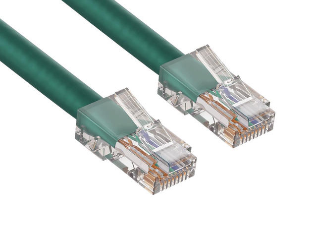 Cable Leader 14ft Cat5e Non-Booted Ethernet Cable / LAN Patch Cable, 1 Gigabit RJ45, 350MHz 24AWG Bare Copper UTP, Green, for Patch Panel, Data...