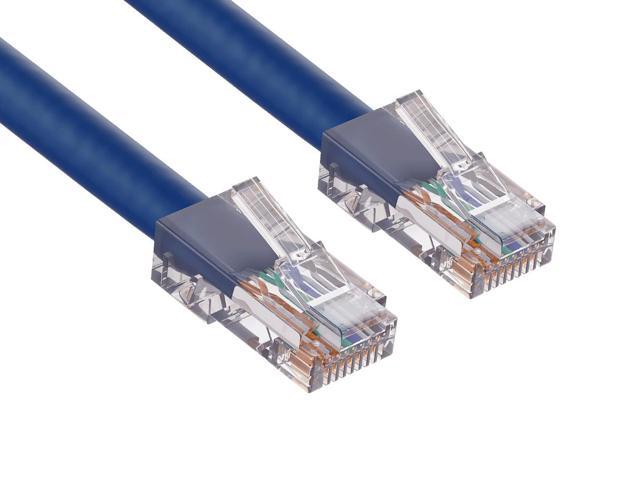 Cable Leader 100ft Cat5e Non-Booted Ethernet Cable / LAN Patch Cable, 1 Gigabit RJ45, 350MHz 24AWG Bare Copper UTP, Blue, for Patch Panel, Data...