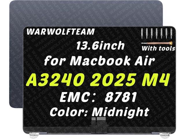 13.6inch Compatible with MacBook Air A3240 Retina M4 2025 EMC 8781 MW0Y3xx/A MW103xx/A 2560 x 1664 LCD LED Screen Replacement Whole Hinge-up...