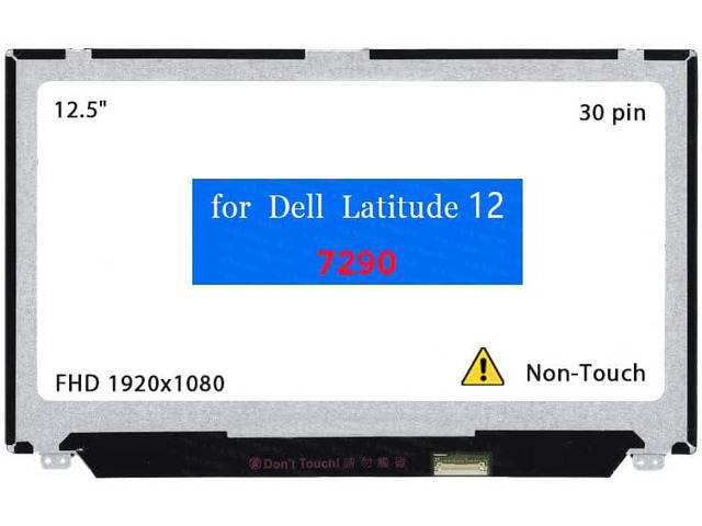12.5' Screen Replacement for Dell Latitude 12 7290 LCD Display Panel 30 pin (FHD 1920x1080 Non-Touch)