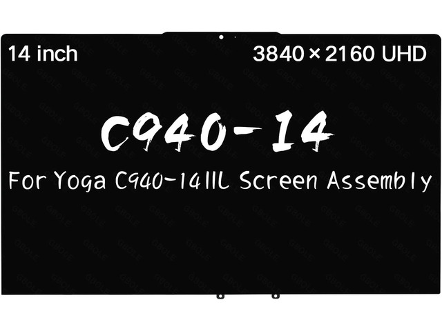 Screen Replacement 14.0' NV140QUM-N54 for Lenovo Yoga C940-14IIL 81Q9 5D10S39596 40 pin (UHD 3840x2160) IPS LCD LED Display Digitizer Panel(Only...