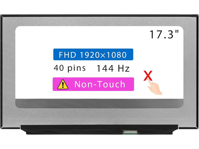 17.3' Screen Replacement for Dell G7 17 7700 LCD Display Panel 40 pin 144 Hz (FHD 1920 * 1080 Non-Touch)