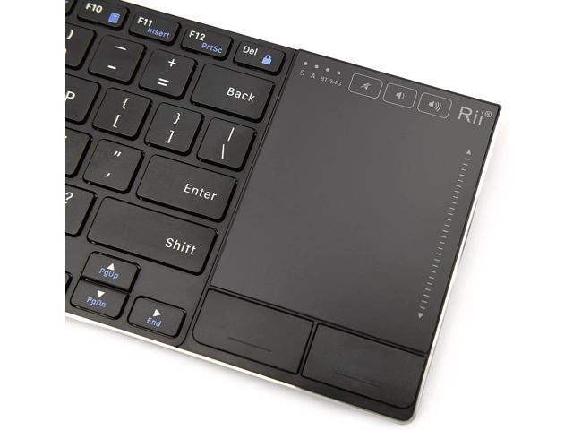 Rii Wireless Bluetooth Keyboard,Multi Device Rechargeable Keyboard Stainless Steel Ultra Slim Bluetooth Keyboard with Multi-Touch...