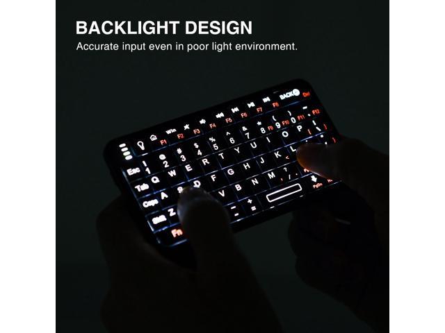 Rii Mini Bluetooth Keyboard,Portable Wireless Keyboard with Backlit,Rechargeable Mini Keyboard for Smart TV/Android TV Box/SmartPhone/HTPC/IPTV,...
