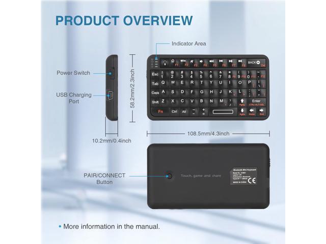 Rii Mini Bluetooth Keyboard,Portable Wireless Keyboard with Backlit,Rechargeable Mini Keyboard for Smart TV/Android TV Box/SmartPhone/HTPC/IPTV,...