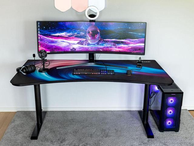 Arozzi Full Surface Arena Desk Mat (Pure Black) - Edge-Stitched, Water Resistant ARENA-D009
