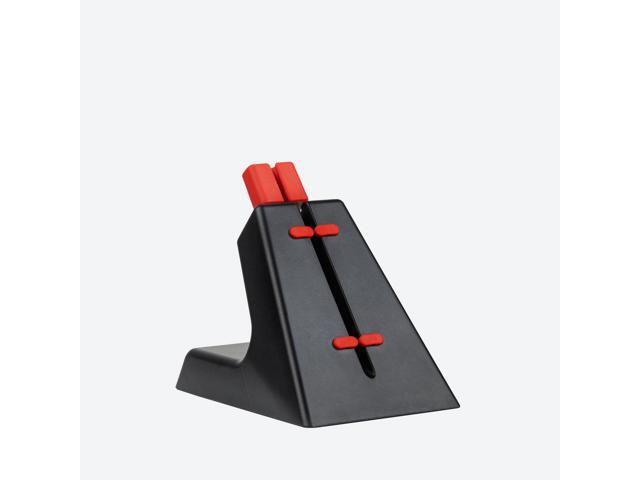 Arozzi - Ancora Mouse Bungee with Snug Cord Holder, Rubber Feet, Extendable Spring, and Weighted for Stability - Black with Red Accents