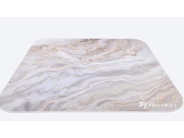 Arozzi Zona Quattro Microfiber Noise Dampening and Scratch Protection Anti-Slip Chair Mat - White Marble