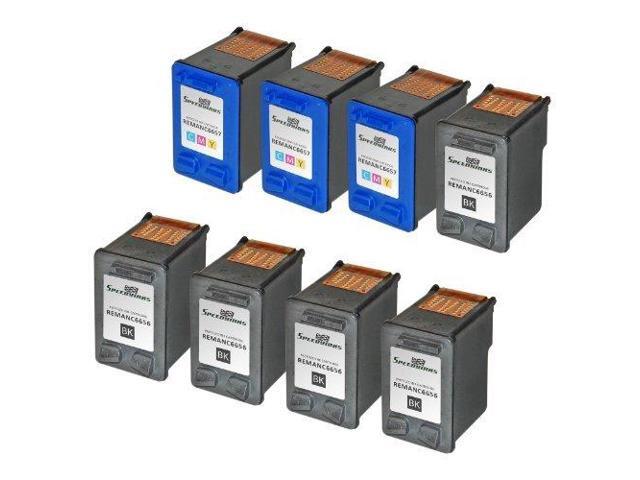 SPEEDYINKS Remanufactured Ink Cartridge Replacement for HP 56 and HP 57 (5 Black, 3 Color, 8-Pack) Compatible with HP PSC 1312 1315 1317 1318 1340...