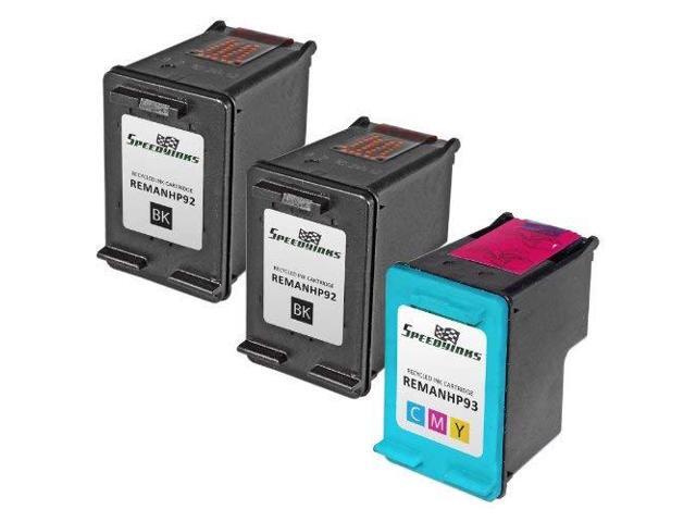 SPEEDYINKS Remanufactured Ink Cartridge Replacement for HP 92 & 93 (2 Black & 1 Color, 3-Pack) Compatible with HP 5420v 5442 6310v C3180 C3194...