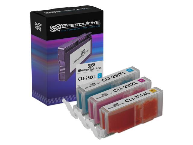 SPEEDYINKS Compatible Ink Cartridge Replacement for Canon CLI-251XL High-Yield (1 Cyan, 1 Magenta, 1 Yellow, 3-Pack)