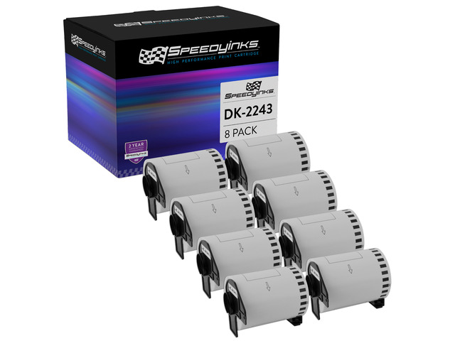 Speedy Inks Compatible Paper Tape Replacement for Brother DK-2243 4 in x 100 ft (White, 8-Pack) Compatible with the following Brother Printer Model...