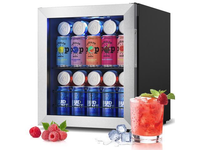 Yeego 1.6 Cu.Ft Beverage Refrigerator and Beer Fridge,46 Cans Mini Fridge Beverage Cooler With Adjustable Thermostat, Small Drink Fridge for Home.