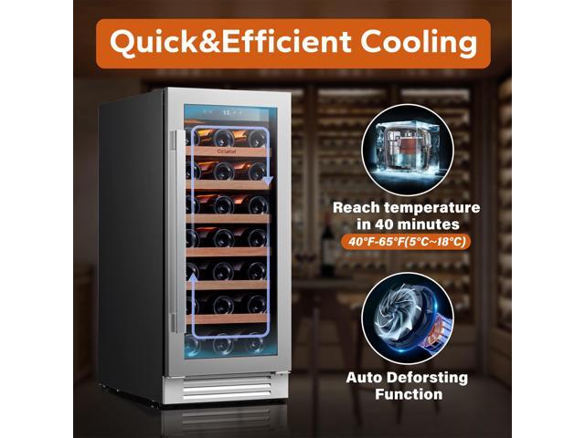 Ca'Lefort 15 Inch Wine Fridge, 33 Bottle Wine Cooler Refrigerator with Glass Door,Built-in or Freestanding Wine cellar for Home/Bar/Kitchen (3.0...