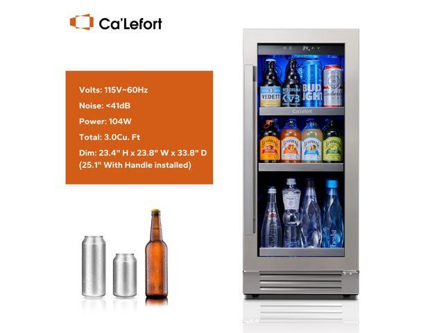 Ca'Lefort 85L Compressor Wine Cooler - 34-54°F Precision Cooling & Stainless Steel Design Gray Tempered Glass Door 3.00 Cu. Ft Storage for...