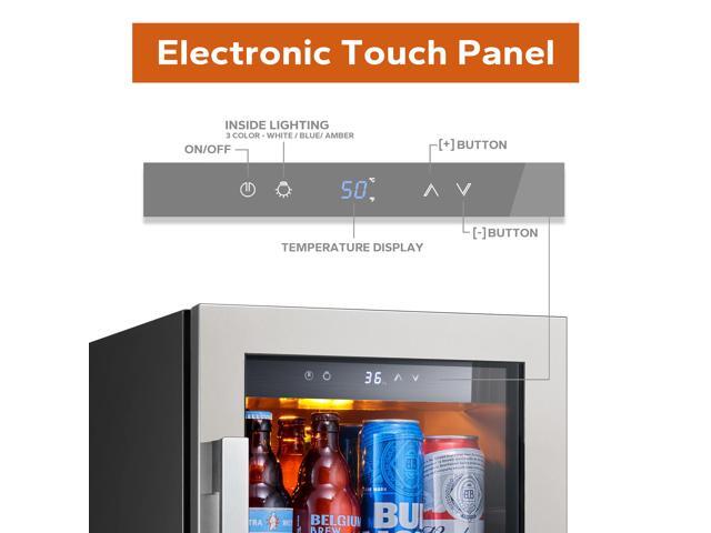 Ca'Lefort 85L Compressor Wine Cooler - 34-54°F Precision Cooling & Stainless Steel Design Gray Tempered Glass Door 3.00 Cu. Ft Storage for...