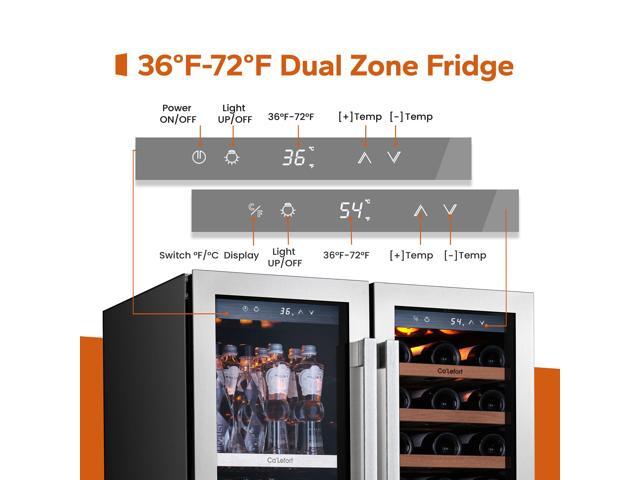Ca'Lefort Energy-Efficient Wine Fridge - R600a Compressor & ETL-Certified Cooling Dual Evaporators + Auto Defrost 33-Bottle & Beverage Storage...