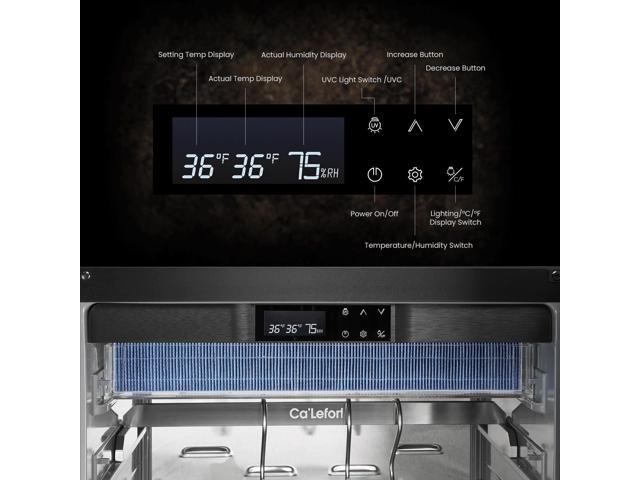 Ca'Lefort Pro Dry Aging Cooler Fridge - Advanced Airflow & Built-in Lock Soft Lighting + Wall/Cabinet Installation Perfect for Meat...