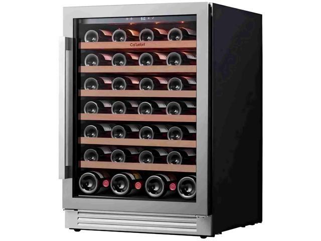Ca'Lefort 24 Inch Wine Fridge, 61 Bottle Wine Cooler Refrigerator, Double-Pane Glass Door, Adjustable Shelves, 3 LED Lights, 40-65°F Digital Touch...