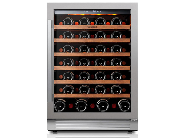Ca'Lefort Wine Fridge - 24 Inch 61 Bottle Wine Cooler Refrigerator, Glass Door, Adjustable Shelves, 40-65°F Digital Temperature Control, 3 LED...