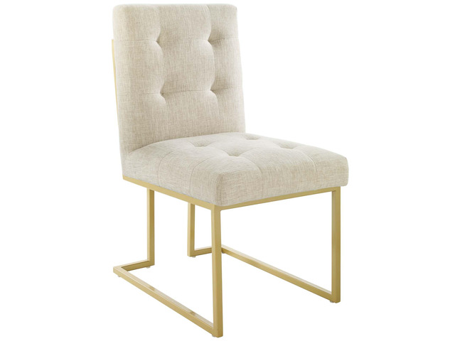 Privy Gold Stainless Steel Upholstered Fabric Dining Accent Chair by Modway
