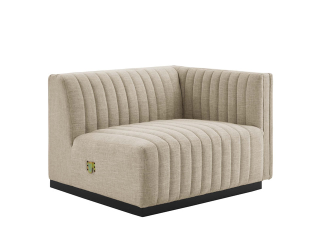 Conjure Channel Tufted Upholstered Fabric Right-Arm Chair by Modway