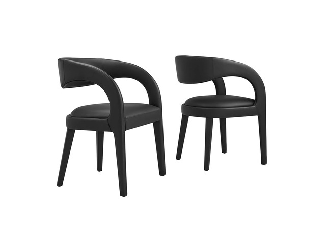 Pinnacle Vegan Leather Dining Chair Set of 2 by Modway
