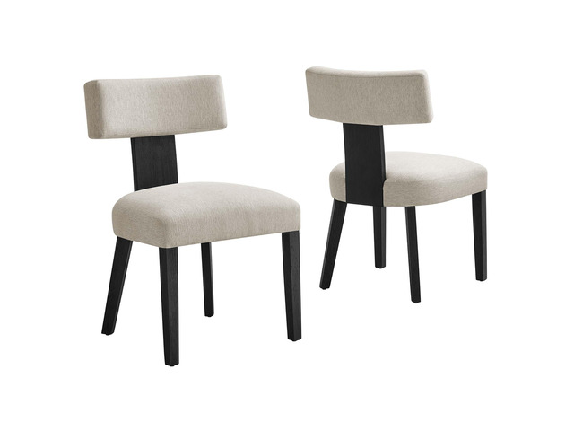 Nalani Fabric Upholstered Dining Chairs Set of 2 by Modway