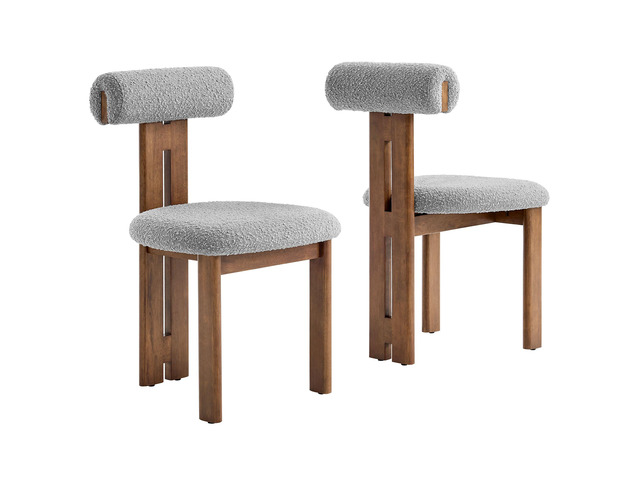 Torian Boucle Fabric Dining Chair Set of 2 by Modway