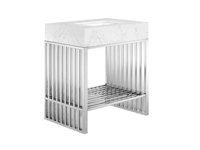 Gridiron 30' Bathroom Vanity White Silver EEI-6105-WHI-SLV