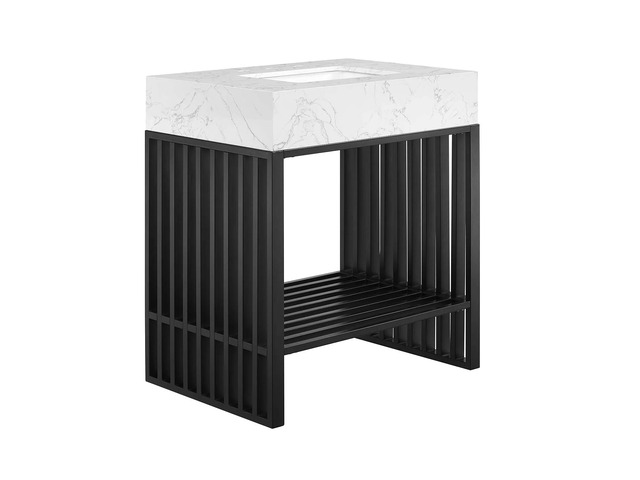 Gridiron 30' Bathroom Vanity White Black EEI-6106-WHI-BLK