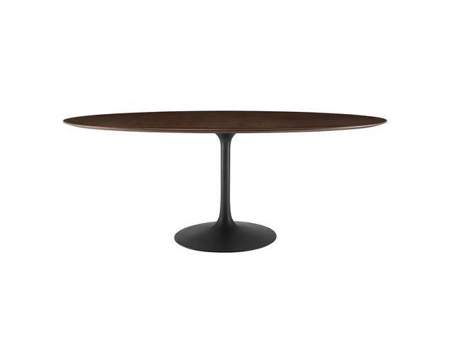 Lippa 78' Oval Wood Grain Dining Table Black Cherry Walnut EEI-4888-BLK-CHE