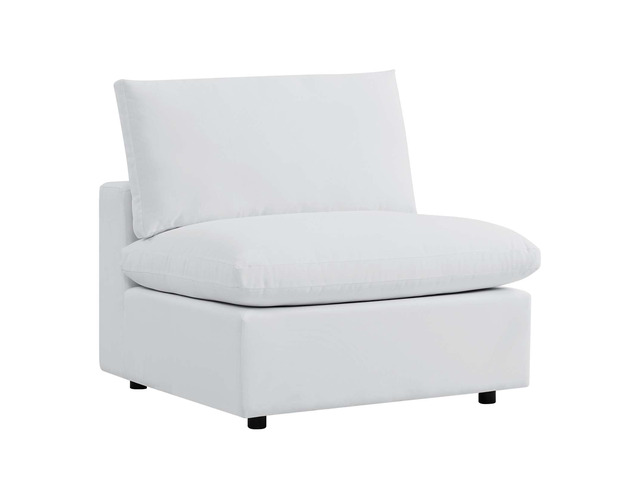 Commix Sunbrella Outdoor Patio Armless Chair White EEI-4905-WHI