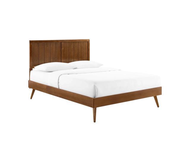 Alana Twin Wood Platform Bed With Splayed Legs Walnut MOD-6621-WAL