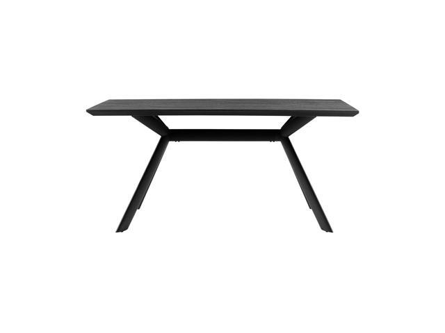 Margot Dark Gray Rectangular Dining Table with Black Finish