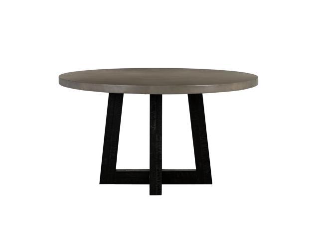 Chester Modern Concrete and Acacia Round Dining Table