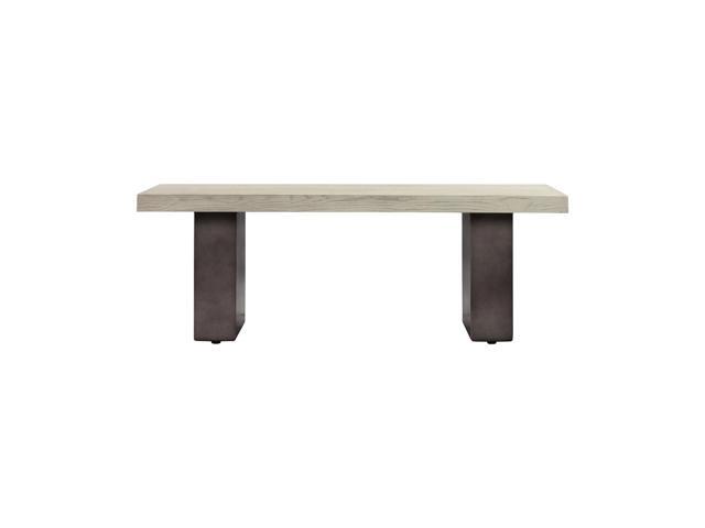 Abbey Concrete and Gray Oak Wood Dining Table