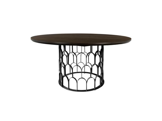 Gatsby Oak and Metal Round Dining Table