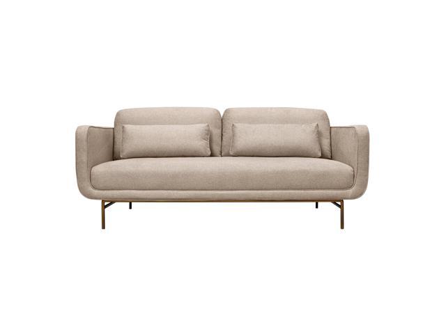 Lilou 77&#39; Sofa with Antique Brass Metal Legs in Fabric and Velvet Options