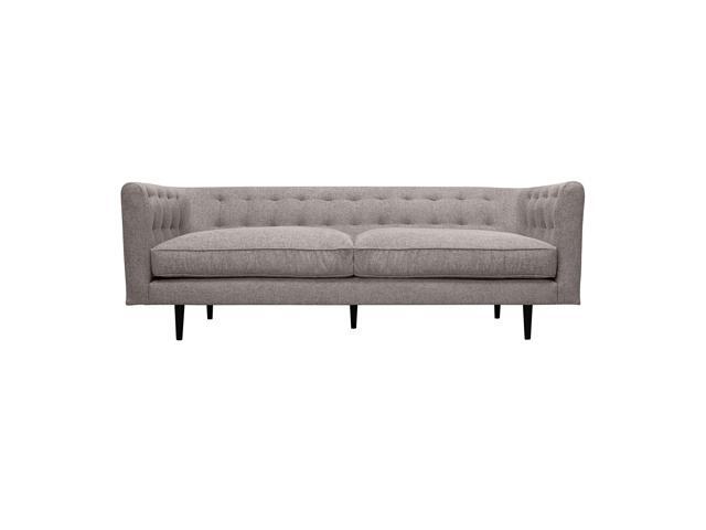 Annabelle 80' Gray Fabric Sofa with Black Wood Legs