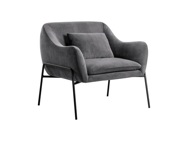 Karen Gray Velvet Modern Accent Chair