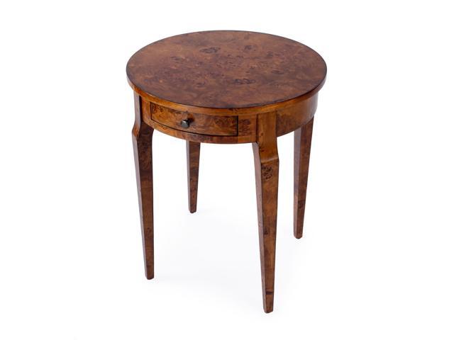 Archer 1 Drawer Burl Side Table in Light Brown 0341442