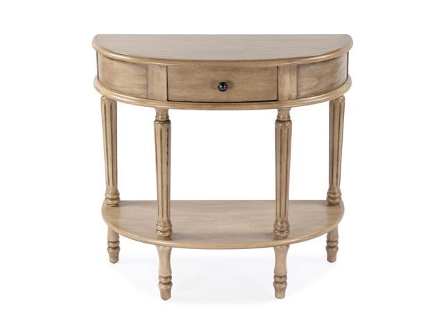 Mozart Demilune Console Table with Storage in Beige 0667424
