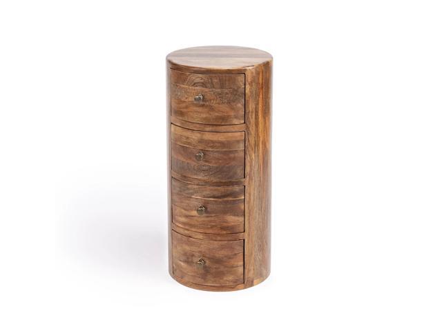 Liam Light Wood End Table with Storage in Light Brown 1176312