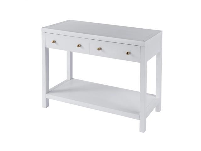 Nora 2 Drawer Console Table in White 5739477