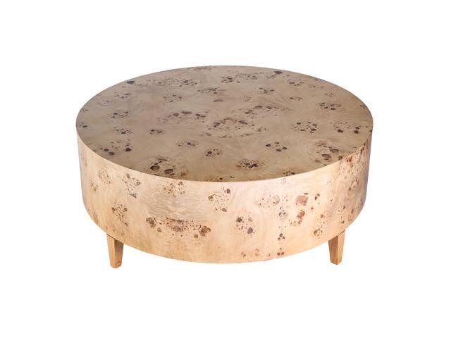 Billie Round Burl Coffee Table in Brown 5790443