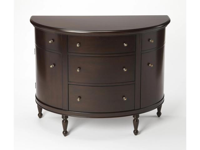 Bedford Mahogany Demilune Console Table in Dark Brown 9347379