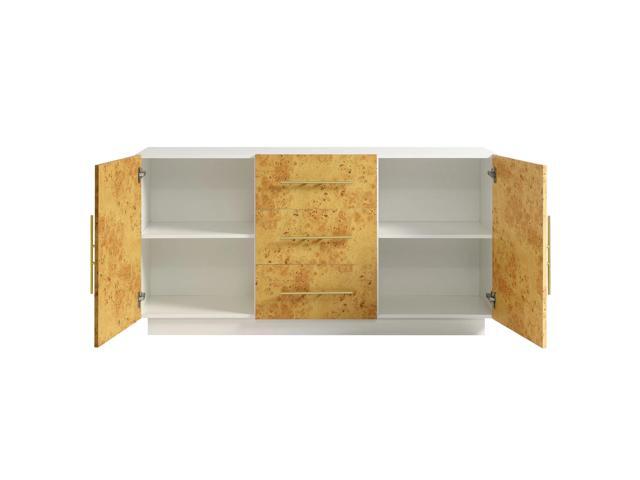 Abel 59 Inch Burl Wood Sideboard Buffet TV Stand by Modway EEI-6848-WHI-BUR