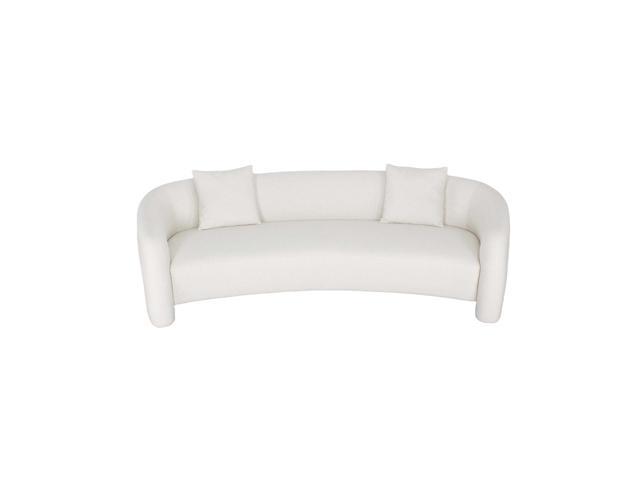 Sylvia Modern Glam 104' Tweed Loveseat in Ivory SF017-AN